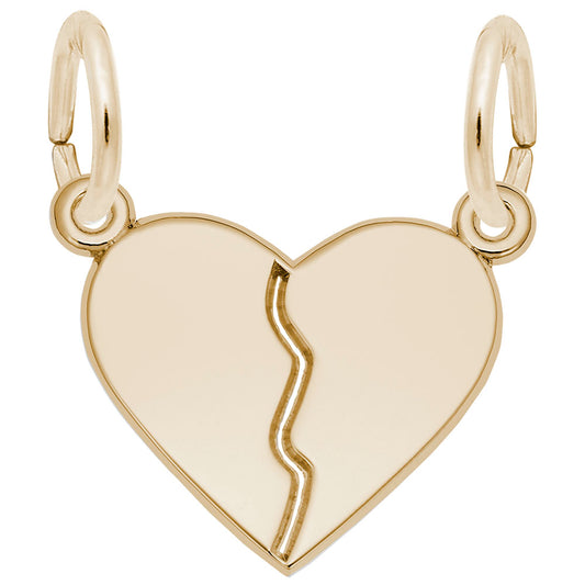 Break Apart Heart Charm - Unique Split Design for Personalization 8357