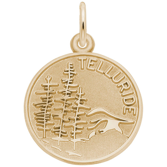 Telluride Mountain Scene Charm - Colorado Travel Souvenir Jewelry 8426