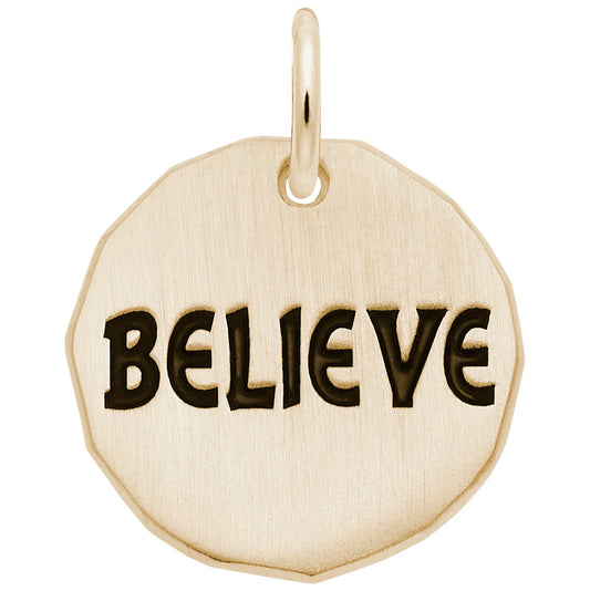 Believe Tag Charm - Inspirational Symbol for Personalization 8433
