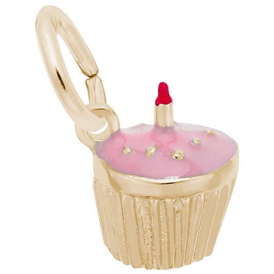 Delightful Cupcake with Candle Charm for Birthday Celebrations 8452