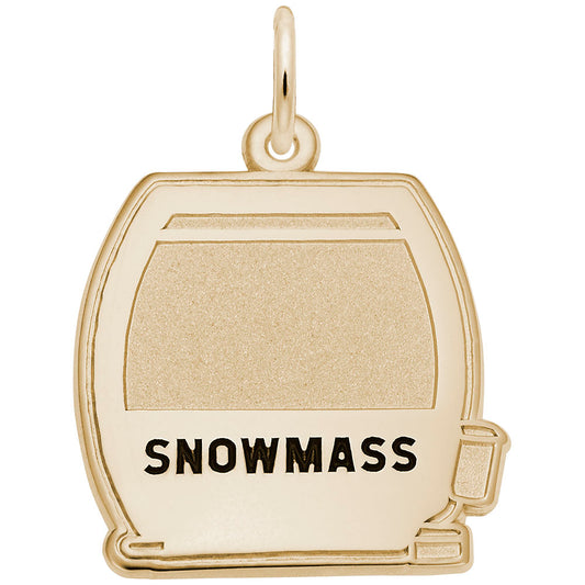 Snowmass Flat Cable Car Charm - Colorado Travel Souvenir Jewelry 8471