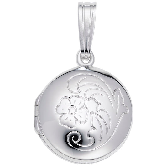 Personalized Circle Flower Design Locket Charm for Keepsakes 8603