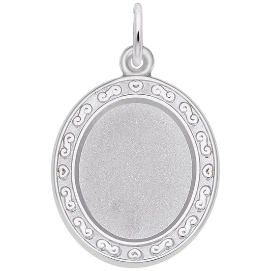 Oval Scroll Photoart Charm