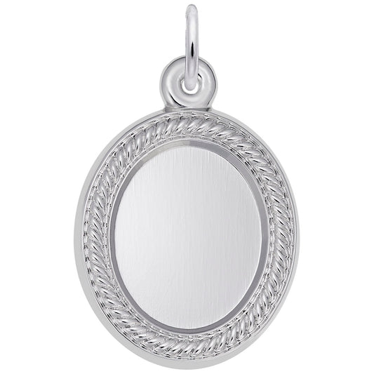 Custom Oval Rope Photo Art Charm - Personalized Keepsake Jewelry 8629