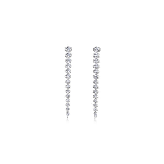 Lafonn Graduated Half Bezel Drop Earrings