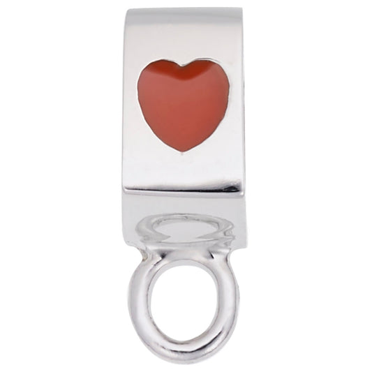 Heart Flat Front Charm Drop Bead Bracelet - Elegant Jewelry Gift 9157
