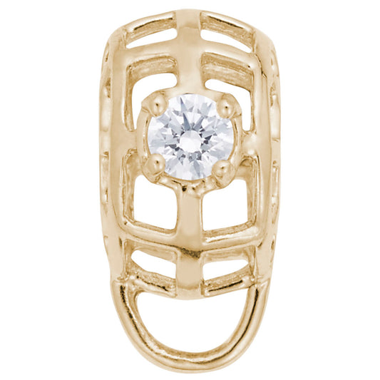 April Birthstone Caged Stone Charm Drop Bead Bracelet for Women 9181-004