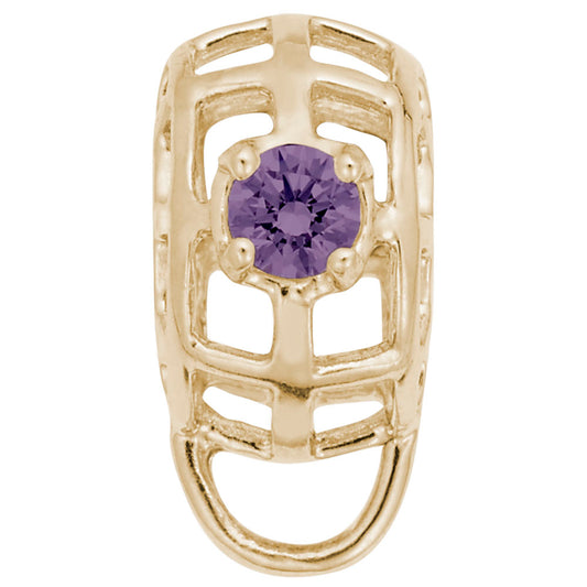 June Birthstone Caged Stone Charm Drop Bead Bracelet for Women 9181-006