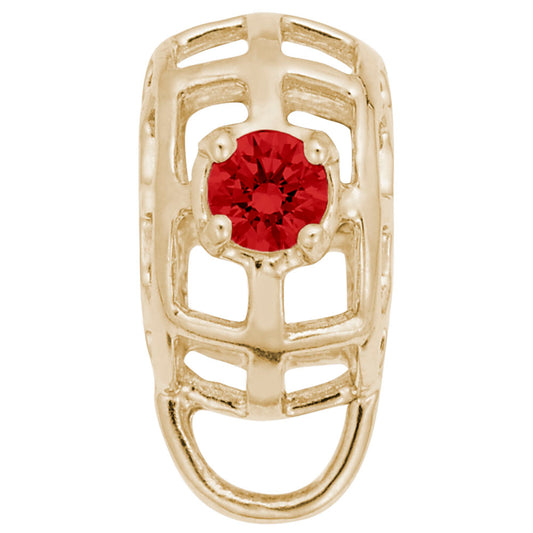 July Birthstone Caged Stone Charm Drop Bead Bracelet for Women 9181-007