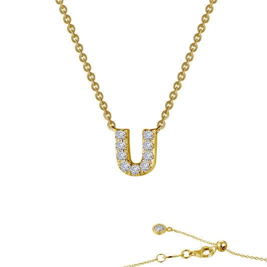 Lafonn Letter U Pendant Necklace