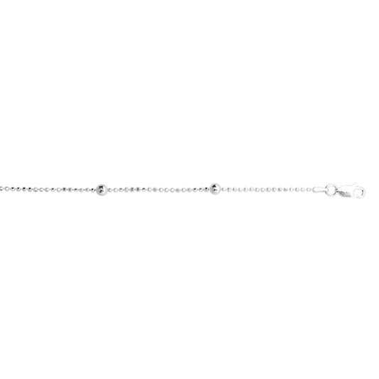 Royal Chain Silver Bead Station Anklet AGANK132