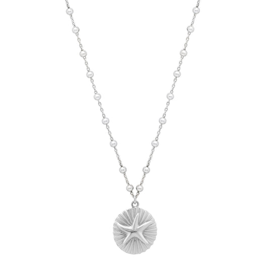 Royal Chain Silver Starfish Medallion Necklace AGC17825