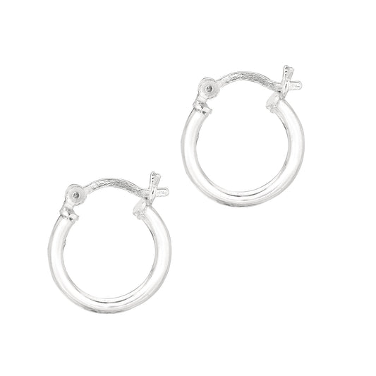 Royal Chain Silver 2x10mm Hoop Earring AGLT210