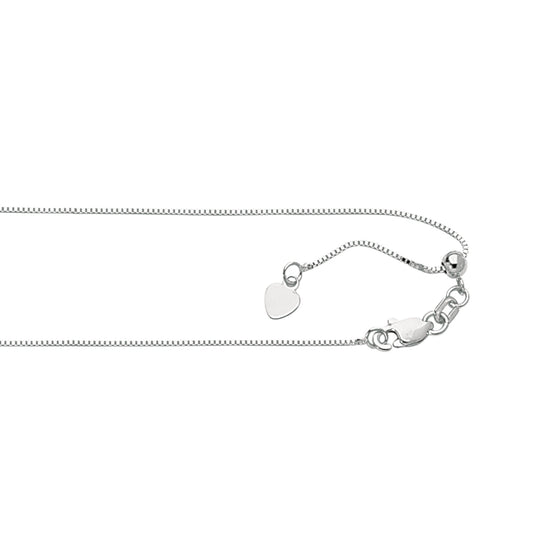 Royal Chain Silver 0.68mm Adjustable Box Chain AGRABOX048