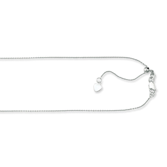 Royal Chain Silver 1.1mm Adjustable 30" Cable Chain AGRACAB030