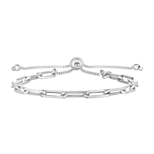 Royal Chain Silver 3.8mm Paperclip Link Friendship Bracelet AGRC12640