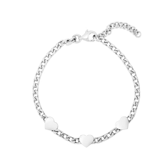 Royal Chain Silver Heart Chain Bracelet AGRC14685