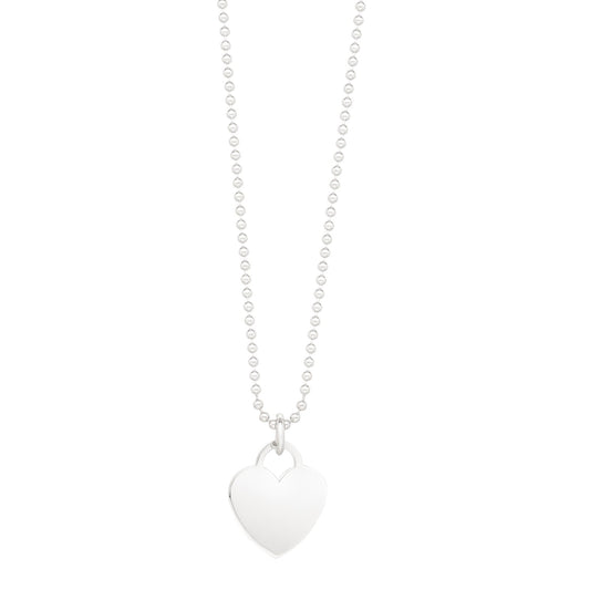 Royal Chain Silver Polished Heart Charm Necklace AGS5079