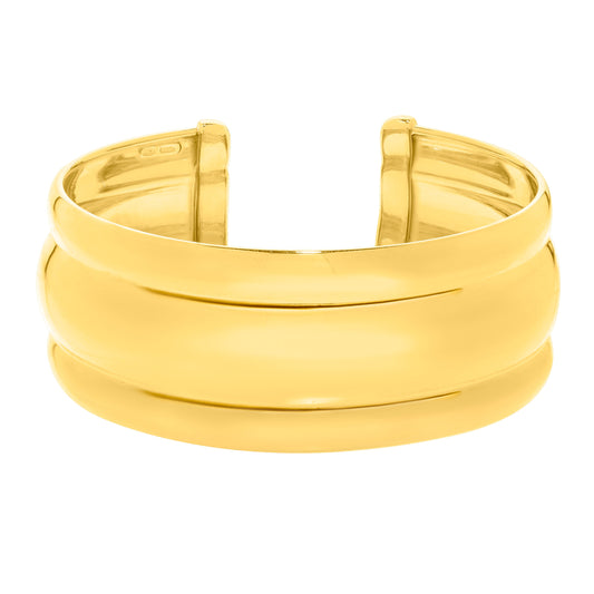Royal Chain Silver Plated Bold Ribbed Cuff AGYB10319