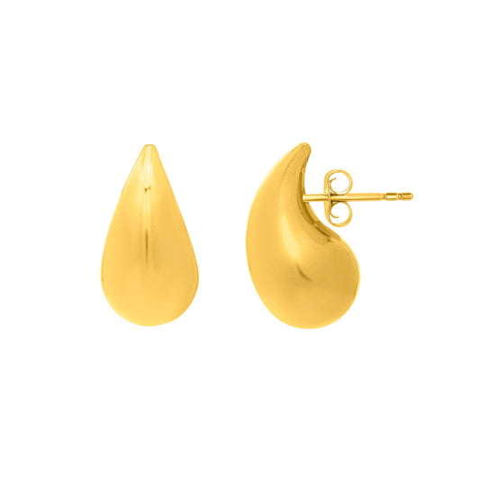 Royal Chain Silver Plated Puffed Teardrop Earring AGYE15952