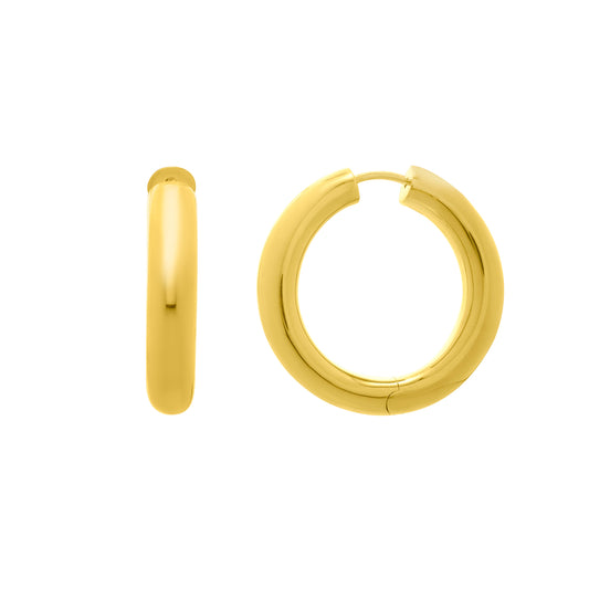 Royal Chain Silver Plated Round Snap Clasp Hoops AGYE15962