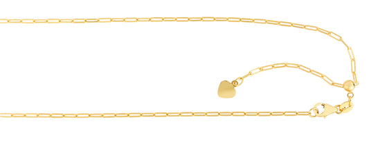Royal Chain 14K Gold 1.5mm Adjustable Paperclip Chain APCLIP035