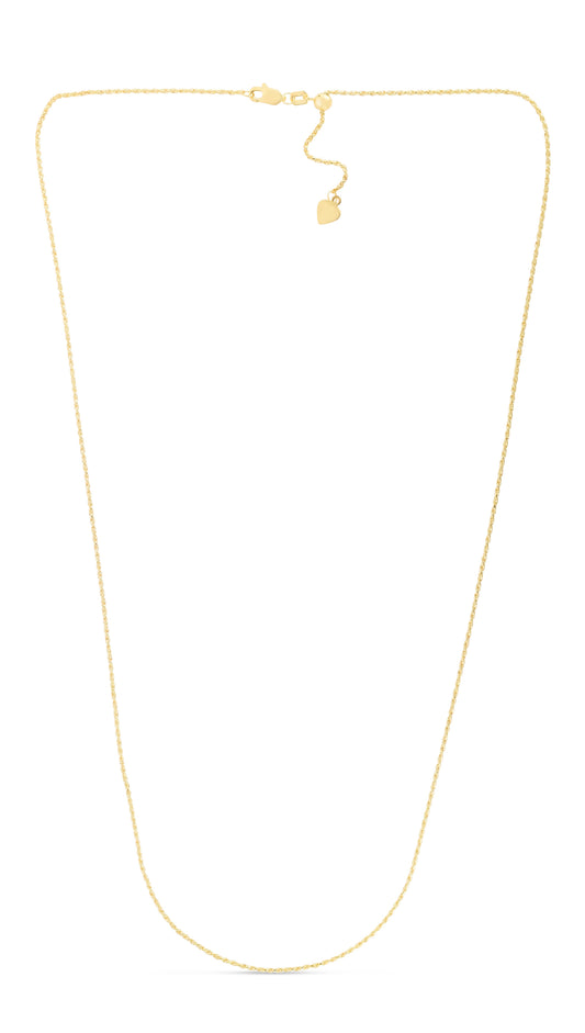 Royal Chain 14K Gold 0.95mm Adjustable Rope Chain AROY1