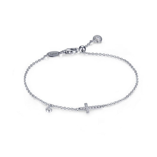 Lafonn 0.44 CTW Adjustable Sideways Cross Bracelet