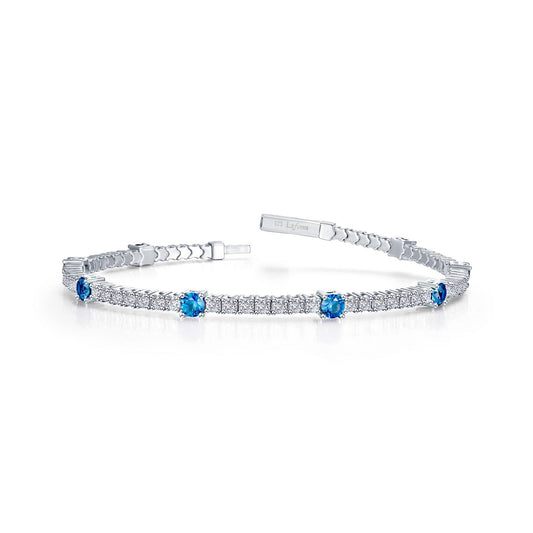 2.90 CTW Halo Station Flexible Tennis Bracelet