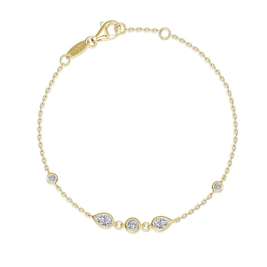 Lafonn Bezel-Set Teardrop Station Bracelet