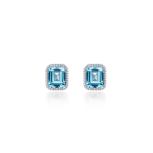 February Birthstone Solitaire Stud Earrings