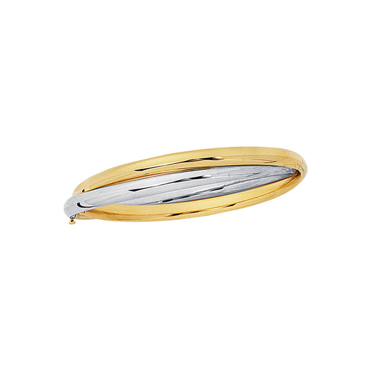 Royal Chain 14K Two-tone Gold Interlocked Bangle BG124