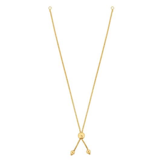 Royal Chain 14K Gold Round Wheat Chain with Ball Slide Friendship Bracelet BRC2169