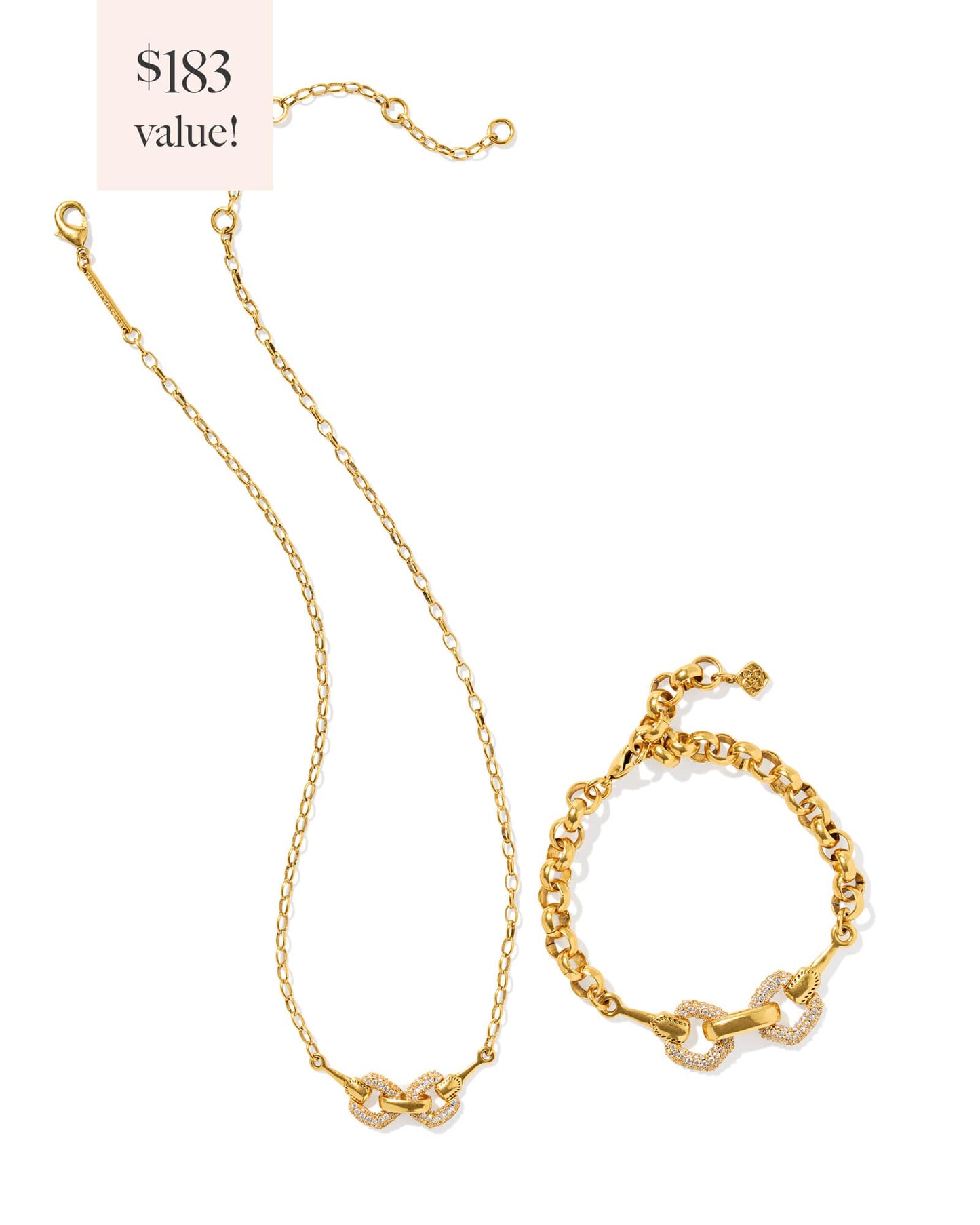 Beau Vintage Silver & Gold Pave Gift Set of 2 in White CZ