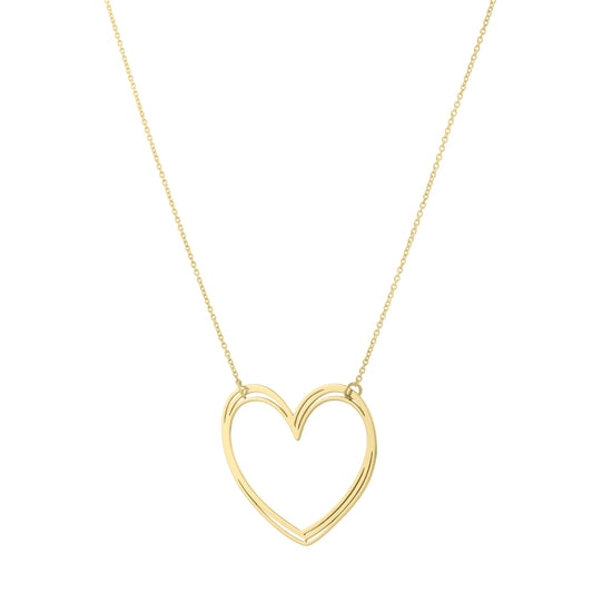 Royal Chain 14K Large Open Heart Necklace C17132