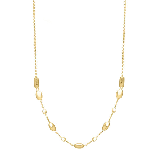 Royal Chain 14K Adjustable Puff Pebble Necklace C17324