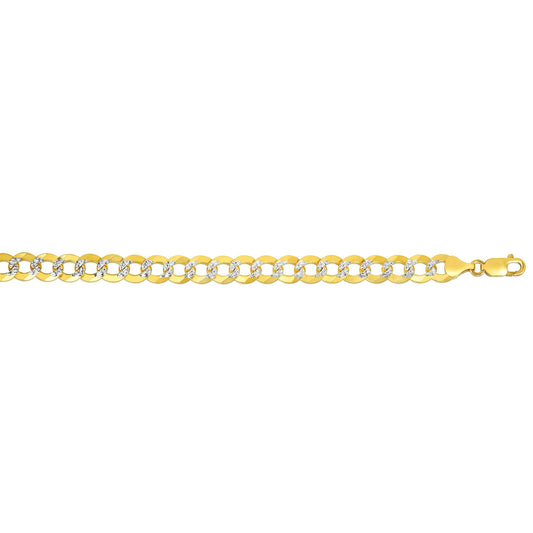 Royal Chain 14K Gold 8.3mm White Pave Curb Chain CPC210