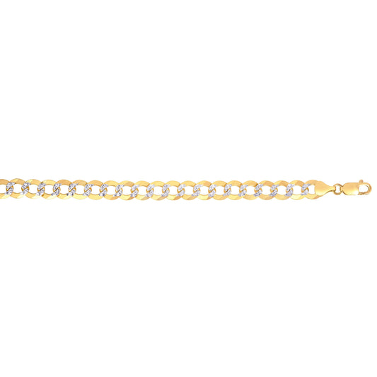 Royal Chain 14K Gold 12.18mm White Pave Curb Chain CPC310