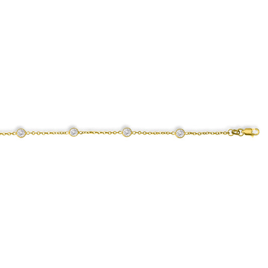 Royal Chain 14K Gold CZ by the Yard Bracelet CS161