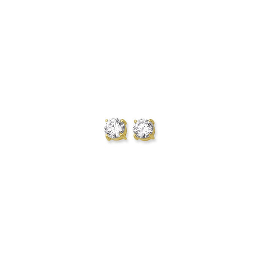 Royal Chain 14K Gold 8mm Round CZ Stud Earring CZ113