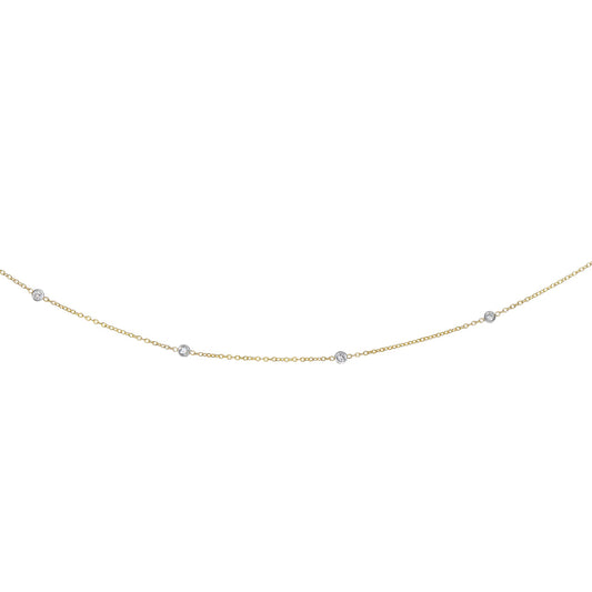 Royal Chain 14K Gold .25ct Diamonds by the Yard Necklace DGN312
