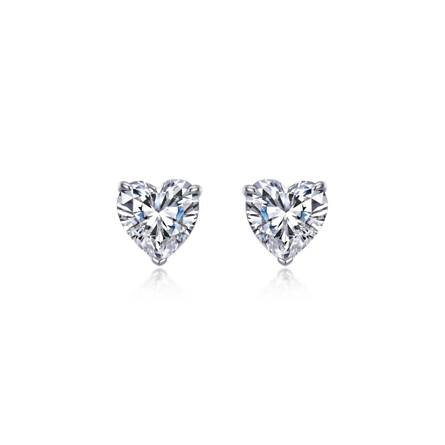 3.5 CTW Heart Solitaire Stud Earrings