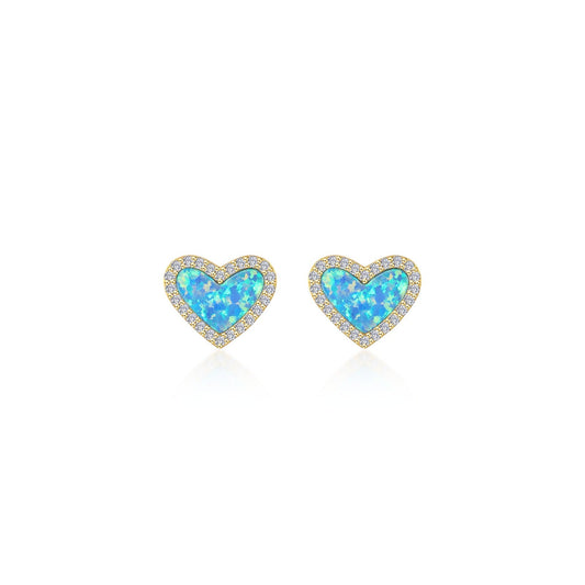 Pave Heart Stud Earrings