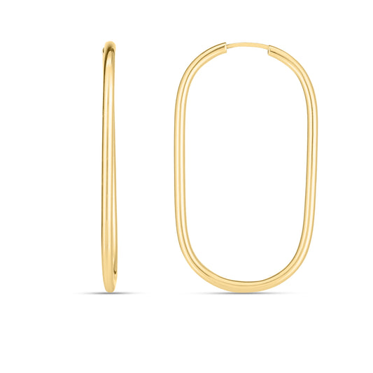 Royal Chain 14K Endless Large Paperclip Hoop Earrings E14739