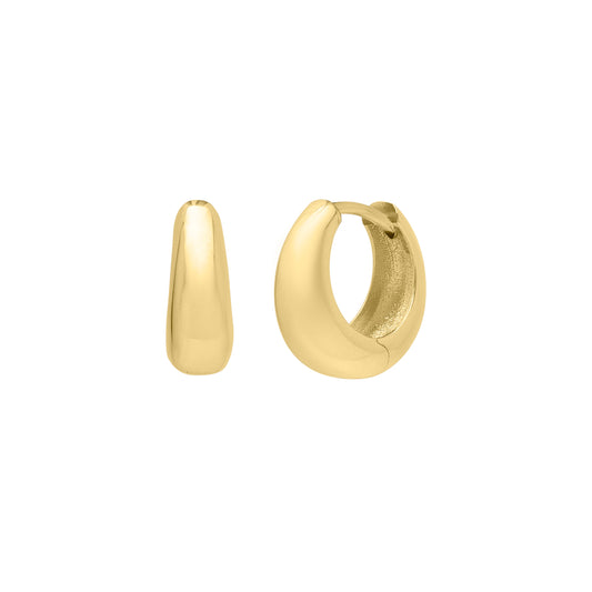 Royal Chain 14K Tapered Huggie Hoops E15002