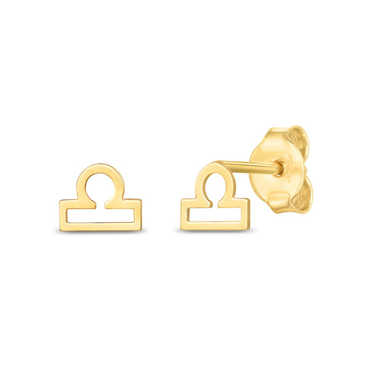 Royal Chain 14K Gold Libra Studs E15066