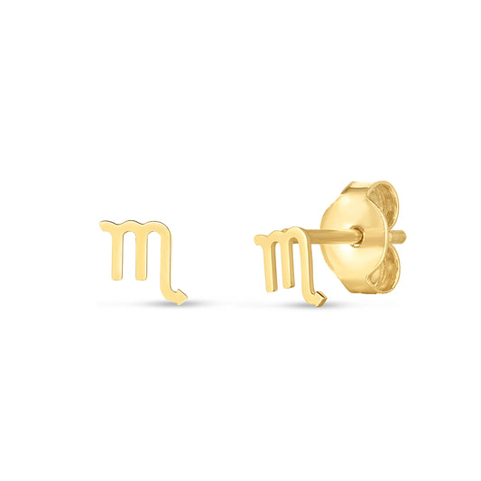 Royal Chain 14K Gold Scorpio studs E15071