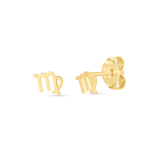 Royal Chain 14K Gold Virgo Studs E15076