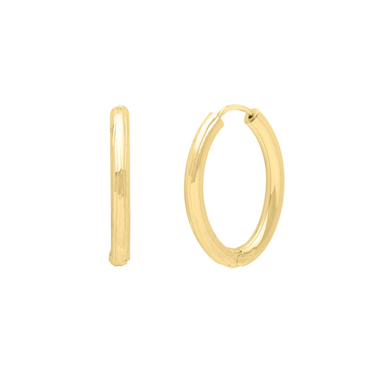 Royal Chain 14K Endless Engraved Oval Hoops E15152