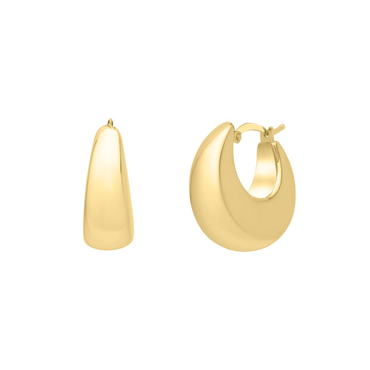 Royal Chain 14K Large Tapered Hoops E15336